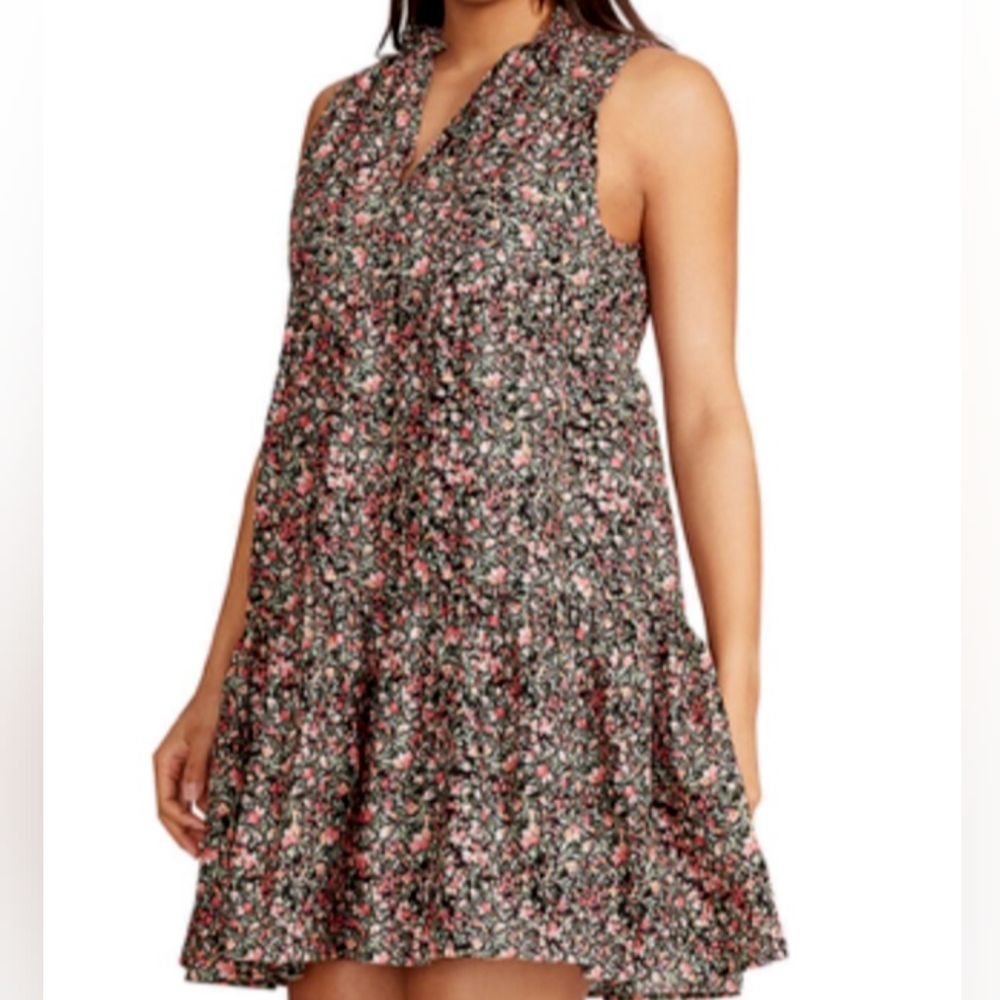 BB Dakota By Steve Madden Black Floral Mini Tiered Dress Size: XS